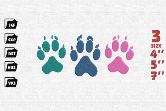 Colorful Paw Print Embroidery Design Review
