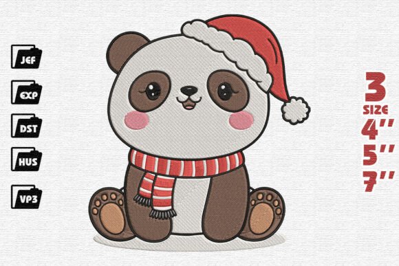 Cute Christmas Panda Embroidery Design Review
