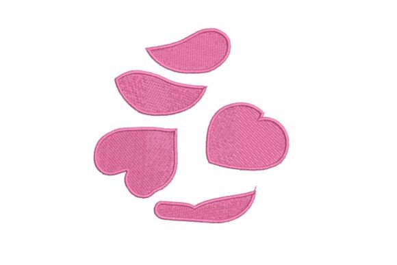 Falling Rose Petals Embroidery Design
