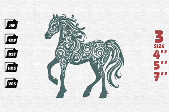 Green Elegant Ornate Horse Embroidery Review