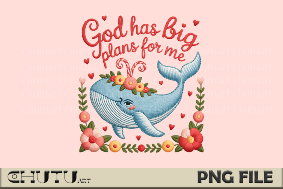 Whale Embroidery Faith PNG Review